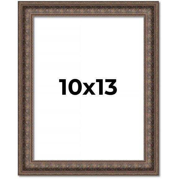 10x13 Ornate Brown Real Wood Picture Frame Width 1.5 Inches | Interior Frame Depth 0.5 Inches |