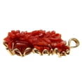 thumbnail image 3 of Genuine natural carved red coral pendant enhancer solid 14k yellow gold, 3 of 6