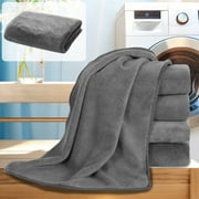 Purified Towel Set - High Density Thick Fleece, Soft Absorbent Washcloth, Luxurious Bathroom Towels, Gray, JKODE