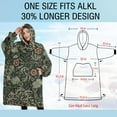 thumbnail image 4 of Oversized Wearable Blanket Hoodie,Green Pioneer Flower Pattern Sherpa Blanket Hoodie with Super Pockets,Super Warm Fuzzy Pullover for Women & Men, 4 of 6