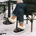 thumbnail image 5 of POLERO Color Sea Turtle Print Slippers for Women Indoor Non-Slip, Fuzzy Slipper with Thick Sole, Winter Warm House Shoes, Cozy Gifts for Women, Size 9-10, 5 of 7