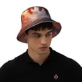thumbnail image 5 of Yiaed Fire Sky Dragon Print Reflective Stripe Bucket Hat Unisex Funny Outdoor Fisherman Cap Beach Sun Hat, 5 of 5