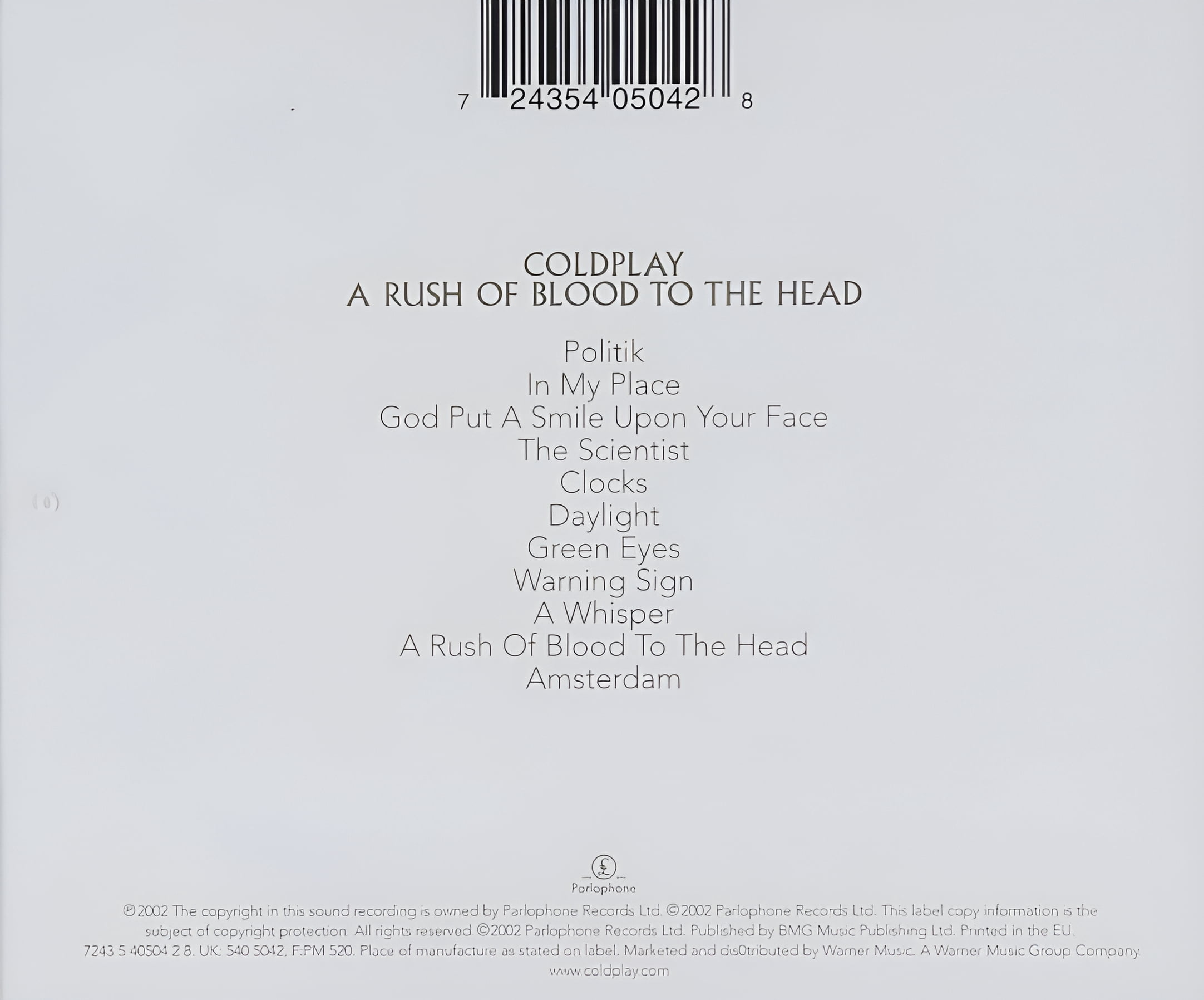 Coldplay - A Rush Of Blood To The Head - Music & Performance - CD