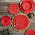 thumbnail image 3 of Tabletops Gallery 12 Piece Red Melamine Dinnerware Set Plates Bowls for Indoor/Outdoor Use, Service for 4, Scarlet, 3 of 6