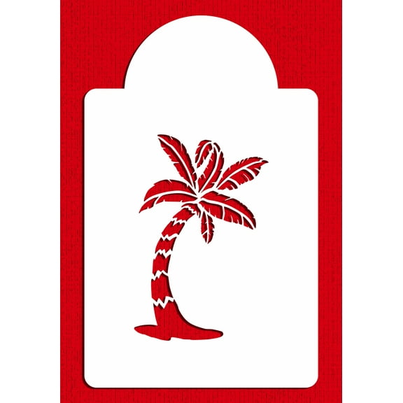 Designer Stencils Palm Tree Cake Stencil, Beige/semi-transparent