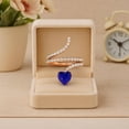 thumbnail image 4 of 7MM Heart Shape Wrap Bypass Ring Natural Lapis 925 Silver Rose Vermeil Women Valentines Day Gifts Rings, 4 of 6