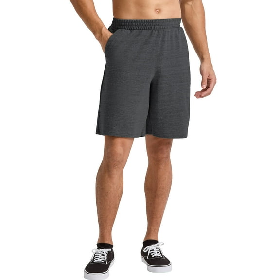 Hanes Shorts Mens French Terry Sweat Elastic Waist Tri-Blend Pockets 9 in Inseam