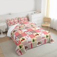 thumbnail image 3 of Homewish Christmas Wreath Floral Full Size Comforter Sets,Green Xmas Tree Bedding Comforter Set,Patchwork Geometric Check Bedding Sets For Girl Teens,Microfiber Bedroom Decor,3 Pieces, 3 of 8