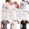 thumbnail image 3 of Women Solid Short Sleeve Top, Slim Fit Stretchy Athletic T-Shirt Casual Yoga Loungewear Tee White XXL(XXL), 3 of 5