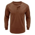 thumbnail image 6 of DxhmoneyHX Mens Henley Shirt Casual Long Sleeve Lightweight Button T-Shirts Front Placket Basic Regular Fit Pullover Top, 6 of 6