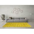 thumbnail image 3 of Ahgly Company Machine Washable Indoor Round Abstract Yellow Contemporary Area Rugs, 5' Round, 3 of 4