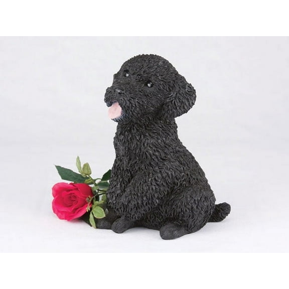 Miniature Poodle Black Cremation Pet Urn for a Dog Memorial in remembrance of your beloved family pet.