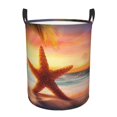 thumbnail image 6 of Lsque Starfish Sunset Sea Beach pattern Laundry Hamper Basket, Tall Woven Rope Hamper Basket for Clothes, Lightweight Storage Basket, Collapsible Waterproof-Small, 6 of 8