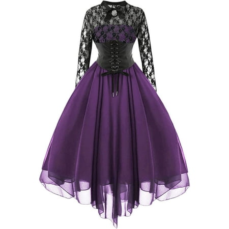 

Retro V Sleeve Solid Long Bind Lace Women s Color Neck Princess Style Dress Women s Dress Dress Shoe Women
