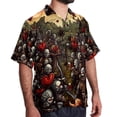 thumbnail image 2 of Love Men's Casual Short Sleeve Printed Button Down Spread Collar Tops Summer Beach Shirts Unisex, 2 of 6