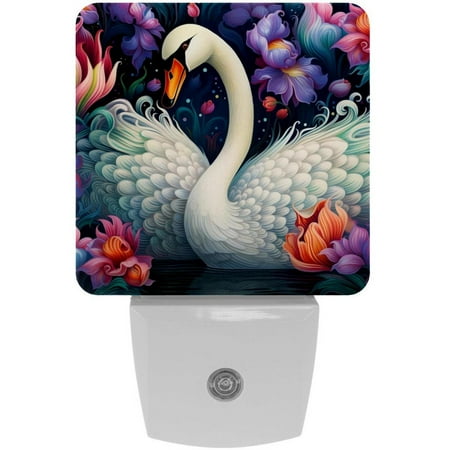

Swans LED Square Night Lights - Stylish and Functional Nightlight for Better Sleep - Energy Saving Plug-in Wall Light with Auto Sensor