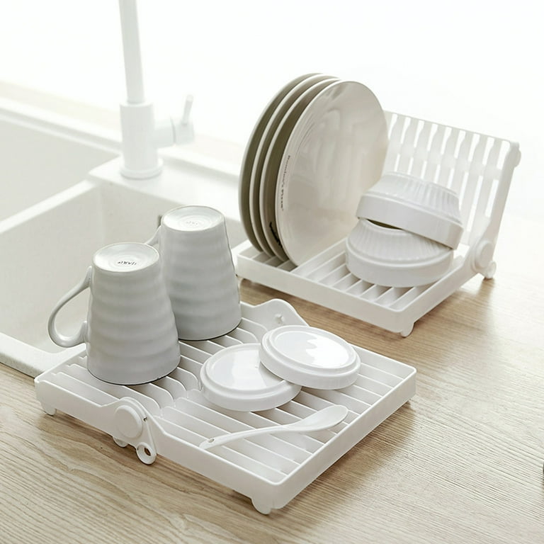 Fnochy Black of Friday Deals 2023 Clearance Sale Foldable Dish Drying Rack Organizer Drainer Plastic Storage Holder Kitchen