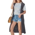 thumbnail image 4 of Nlife Women Solid Color Open Front Vest Lightweight Cardigan Tops Coat, 4 of 10