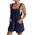 thumbnail image 2 of Weiqiqre Jumpsuits for Women Summer Casual Rompers Loose Waffle Knit Short Overalls Adjustable Strap Jumpsuit, 2 of 5