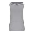 thumbnail image 3 of ZCFZJW Mens Workout Hooded Tank Tops Gym Running Cut off Muscle Tank Tops Bodybuilding Training Sleeveless Hoodies Shirts with Pockets Gray XL, 3 of 5