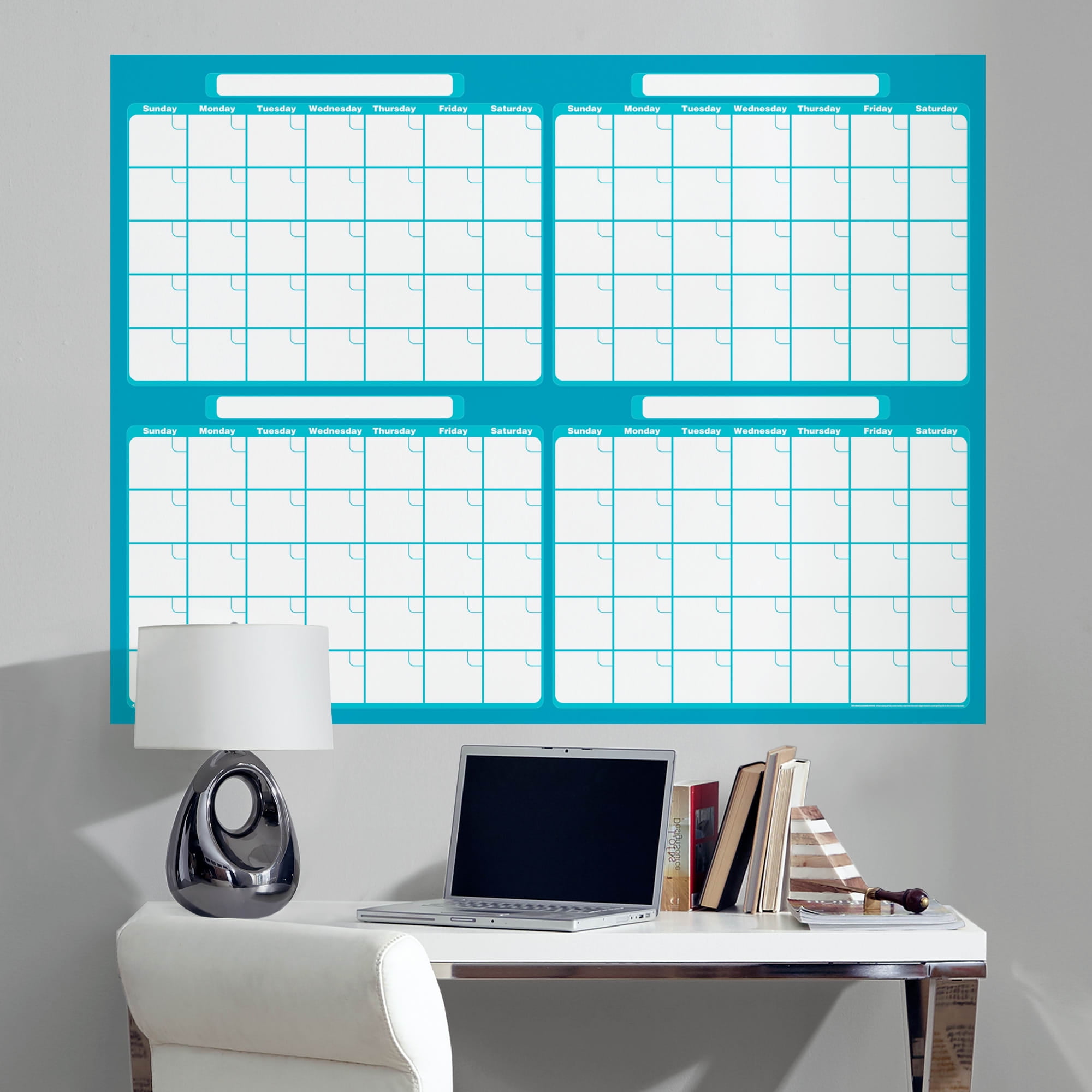 Fathead Dry Erase Four Month Calendar (Aqua) Giant Removable Wall