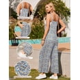 thumbnail image 2 of Mono Ekouaer para mujer, estilo bohemio, pierna ancha, estampado floral, blanco, talla M, 2 of 6