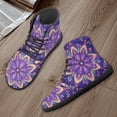 thumbnail image 4 of POLERO Women's Purple Boho Floral High Top Basketball Barefoot Shoes for Women Ladies Fashion Walking Shoe Running Athletic Sneaker Business Office Work Fitness Training Shoe, 4 of 7