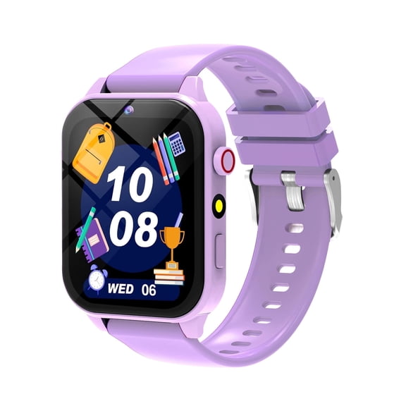 smart watch for kids with 18 classic games, camera, pedometer, alarm clock, and timer on the touch screen, suitable for boys and girls aged 3-12 as holiday Christmas gifts(Purple)