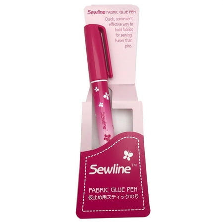 Sewline Water-Soluble Fabric Glue Pen-Blue with one