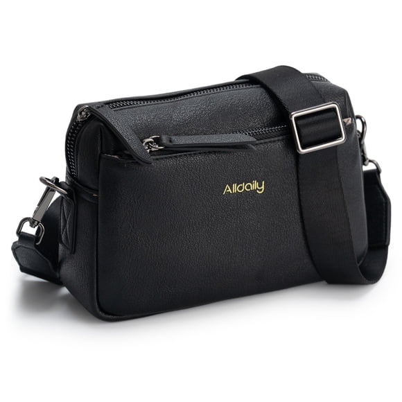 Bolso bandolera Alldaily pequeño de piel vegana con triple cremallera