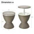 thumbnail image 3 of Gymax 8-Gal Patio Ice Cooler Bucket Cool Bar Side Table w/ Retractable Tabletop Brown, 3 of 10