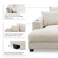 thumbnail image 6 of 134" Oversized L Shaped Corduroy Sectional Sofa with 50" Chaise Lounge, USB Charging Ports and Cup Holders, Comfortable Living Room Couch for Family Movie Nights, 6 of 8