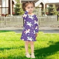 thumbnail image 5 of Girls' long-sleeved dress Unicorn Girls' A-line dress with ribbed cuffs Soft and comfortable, 5 of 6
