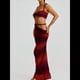 thumbnail image 5 of Conjunto de 2 Piezas para Mujer, Sexy, , de Verano, con Top Fruncido y Espalda Descubierta, y Falda con Aberturas, Vestido de Noche. Rojo S, 5 of 7