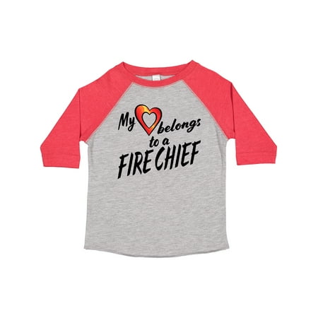 

Inktastic My Heart Belongs to a Fire Chief with Red Heart Boys or Girls Toddler T-Shirt