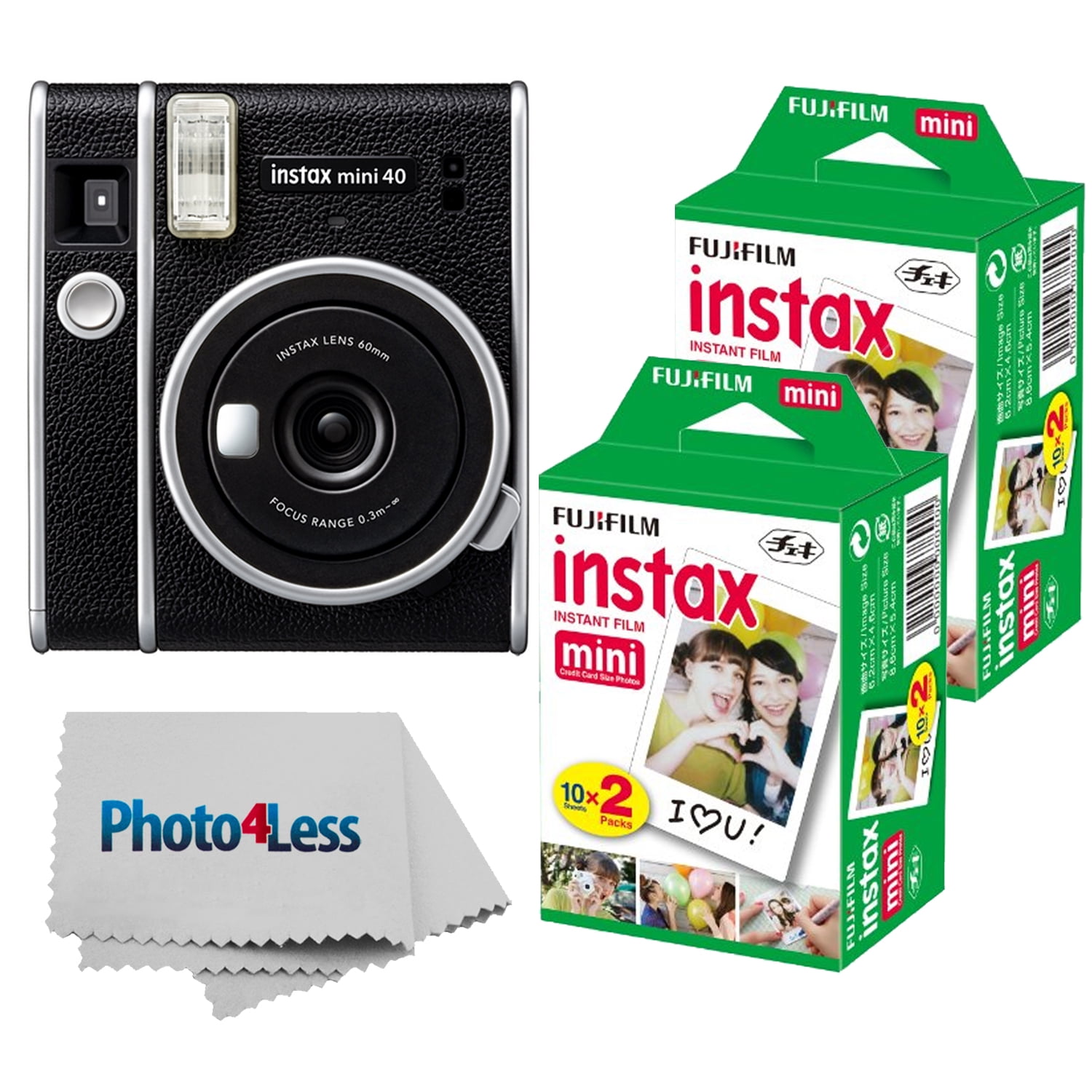 Fujifilm Instax Mini 40 Instant Camera + 40 Sheets + Cloth - Walmart.com