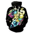 thumbnail image 1 of Sudadera con capucha y cremallera para hombre, diseño de astronauta de dibujos animados, estilo urbano, informal, de gran tamaño, con estampado 3D, unisex, de manga larga, estilo Harajuku, divertida,, 1 of 6