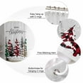 thumbnail image 3 of Christmas Shower Curtain, 36" x 72", Red Green Plaid Leopard Xmas Tree Winter Snowflake Waterproof Bathroom Curtain Washable Shower Curtain Set with 12 Hooks, 3 of 6