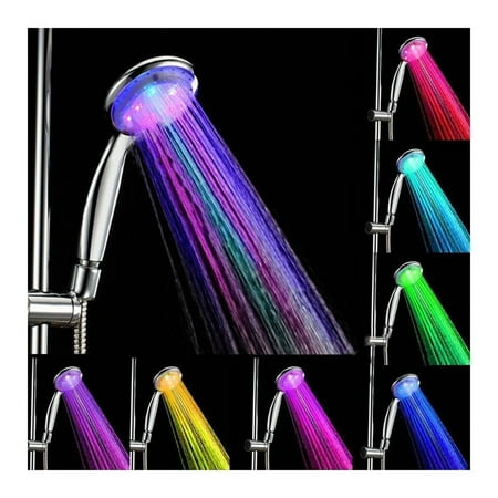 Crystal Gradient Light (NEW 7 Color Changing Light Water Bath Home Bathroom LED Shower Head Glow, After the shower head connected to water, there will be gradient light.., By)