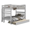thumbnail image 5 of Bedz King Pine Wood Full over Full Bunk Bed with Twin Trundle in Gray, 5 of 9