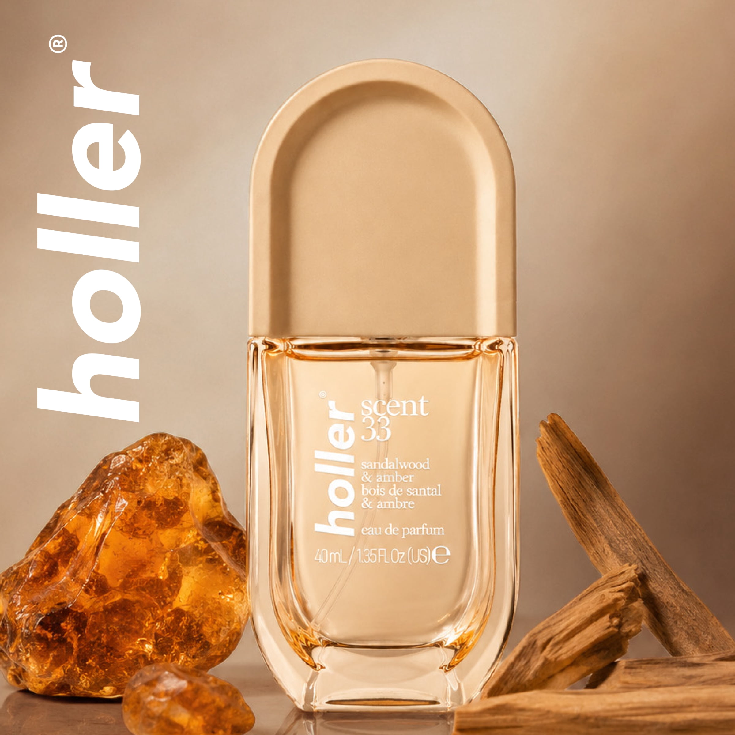 HOLLER Luxe Collective Inc. Scent 33 Sandalwood & Amber Eau De Parfum, 1.35 fl oz