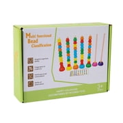 Weloille Geometric Matching Cylinder Cognitive Bead Stringing Abacus Toy, 1 Box, Educational Toy for Counting and Sorting