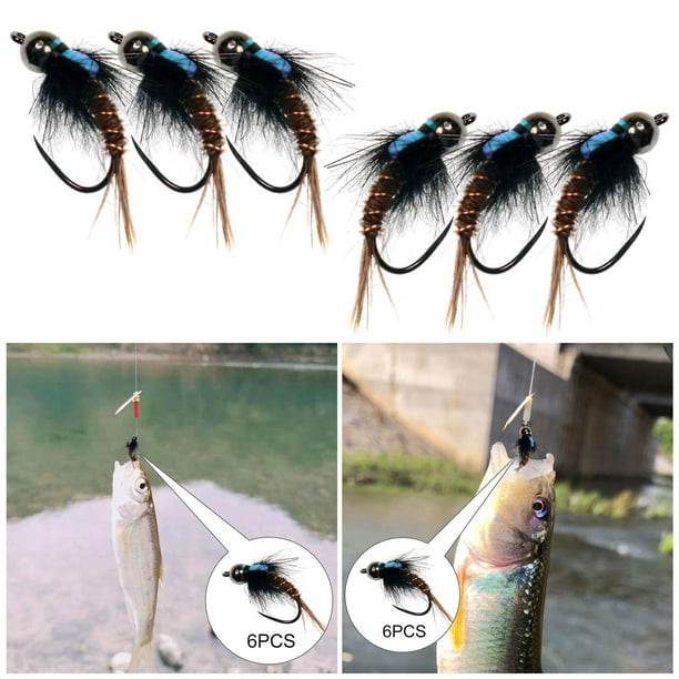 Fly Fishing Flies Barbless Fly Hooks s Include Flies Nymphs Streamers for  Trout Salmon Steelhead Fishing 12 