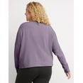 thumbnail image 3 of Hanes Originals Women's Soft Brushed Crop Sweatshirt (Plus Size) Muted Iris 2X, 3 of 4