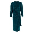 thumbnail image 6 of Womens Christmas Dresses V-Neck Long Sleeve Dresses Womens Green Dress A-line Dresses Holiday Party Dress Womens Dress Fall, 6 of 6