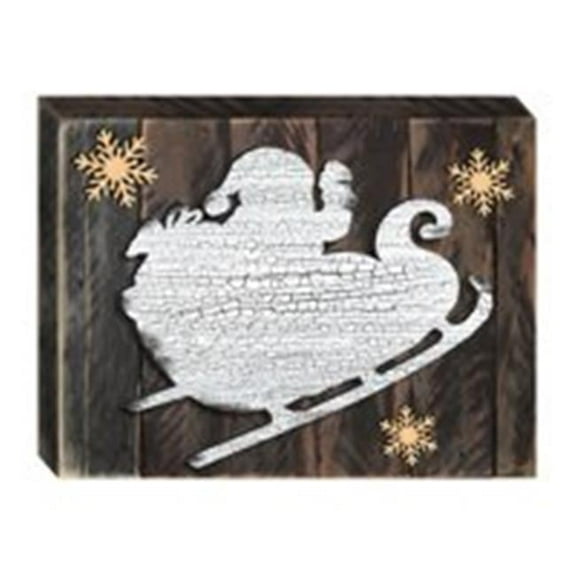 Designocracy 98816-18 Sleighing Santa Art on Board Wall Decor