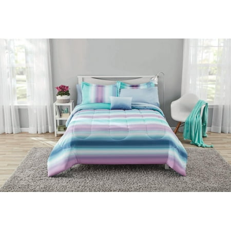 Mainstays Orchid Ombre Bed in a Bag Bedding, Queen