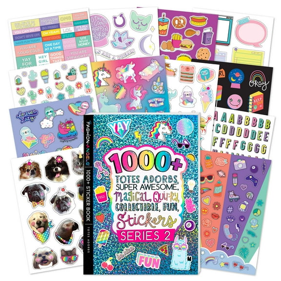Fashion Angels: 1,000  Totes Adorbs Sticker Book - Cute & Playful, Colorful Assorted Themed Stickers, Decorate Toys-Crafts-Notebooks-Journals, Kids 6 