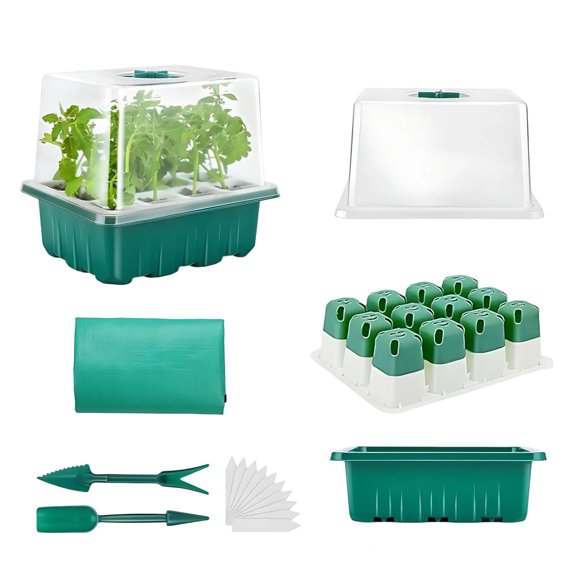 Silicone Seedling Pot Set, Reusable Plant Culture Pot, Indoor Garden Plant Sprouting Tray, 12 Hole
