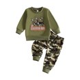 thumbnail image 2 of Boys 2-piece Outfit, Long Sleeve Dogs Sweatshirt with Camouflage Sweatpants, 2 of 10